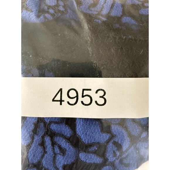 City Triangles Sz 0 Floral Lace Fit Flared Mini Dress Blue Sleeveless Zip Lined - Picture 10 of 10